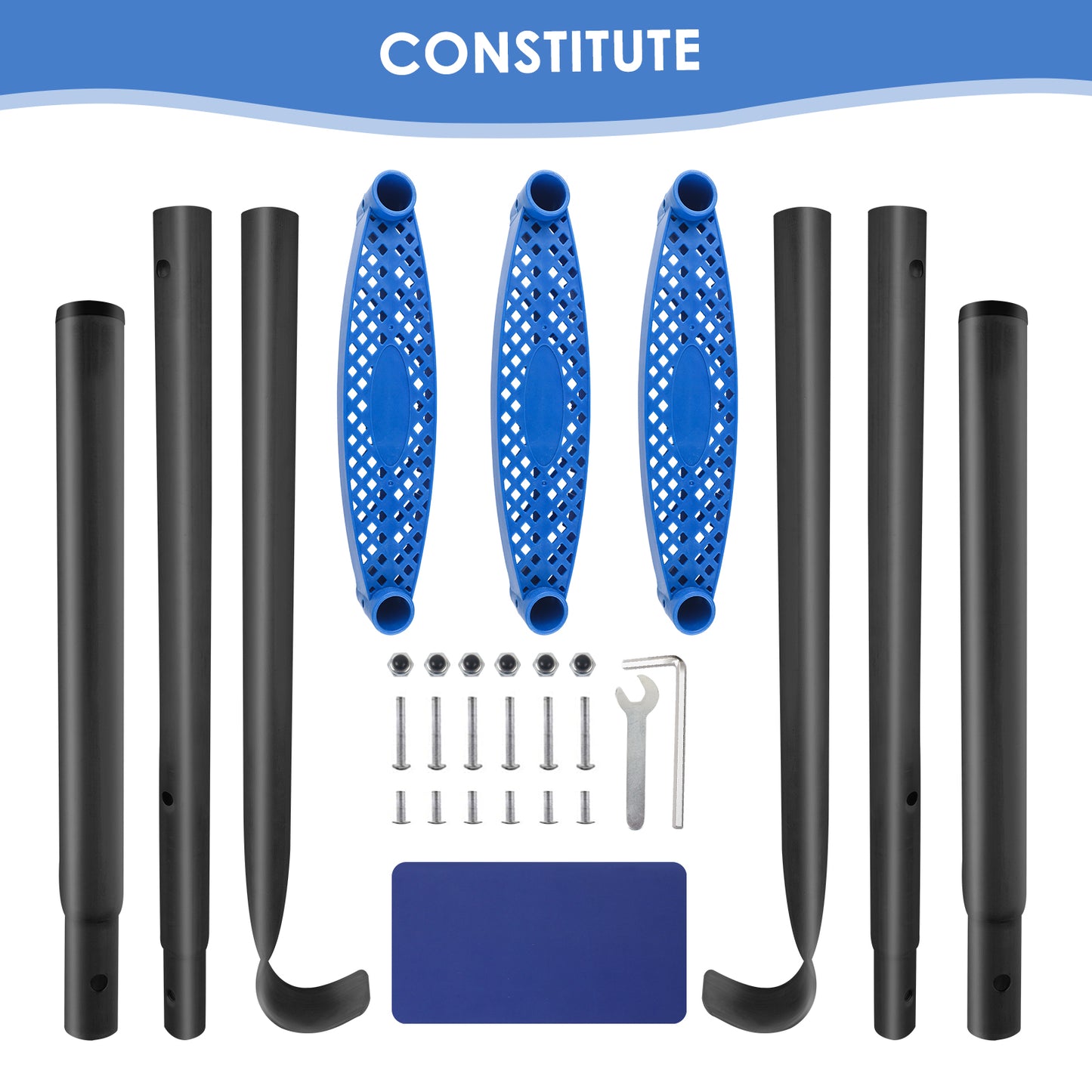 Synoratory Trampoline Ladder 3 Steps,Rust-Resistant Steel Ladder,Wide Skid-Proof Steps