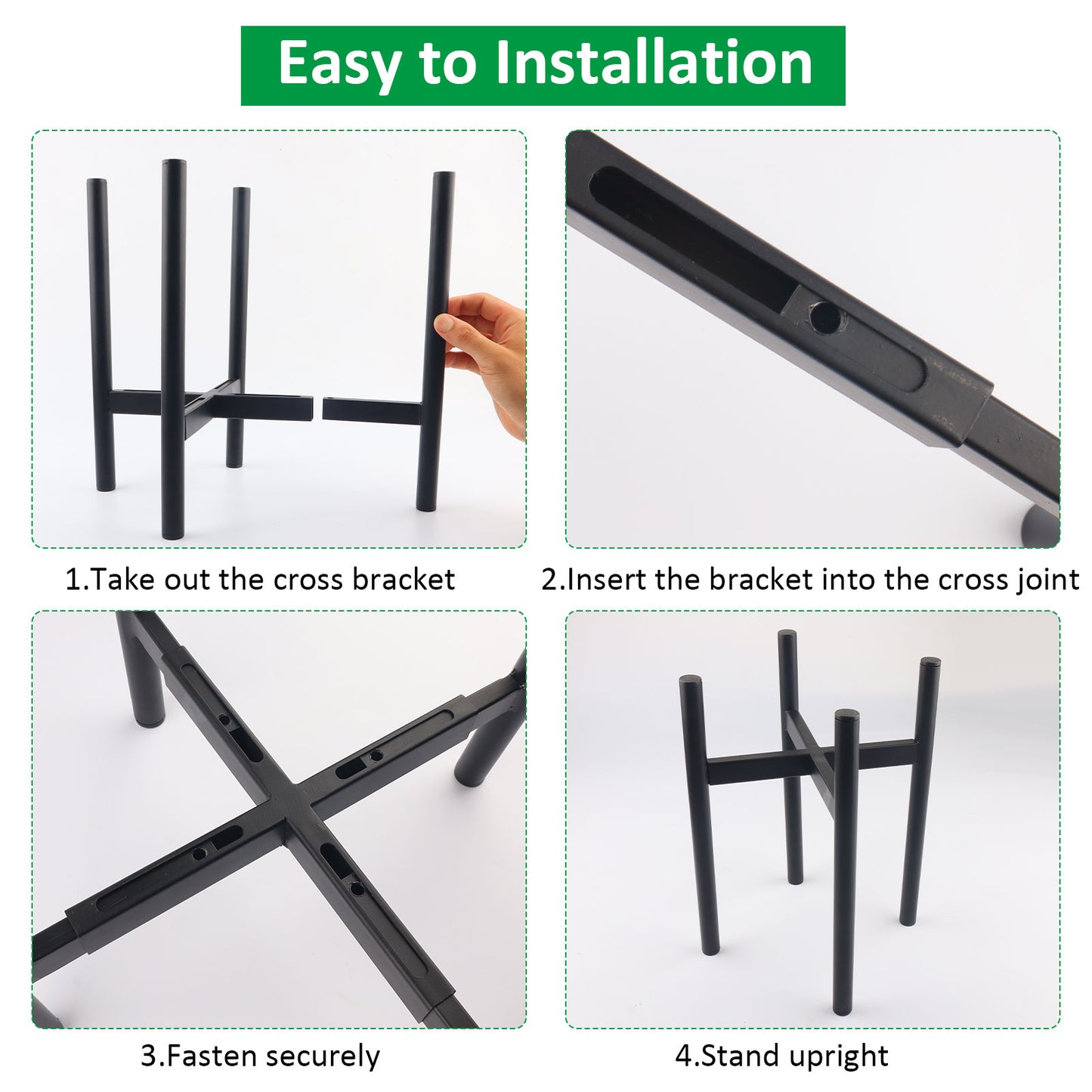 synoratory Plant Stand - Black Cross Iron Plant Stands for Indoors Metal Plant Stand
