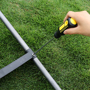 Universal Trampoline Ladder 2 Steps for Trampoline, Rust-Resistant Steel Ladder with Wide Skid-Proof Steps, 41inch Length Trampoline Accessories(inlude 2 Trampoline Stake+Phillips Screwdriver