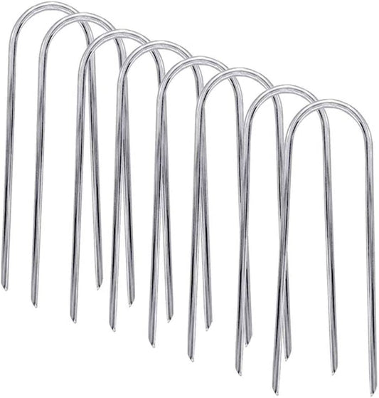 Trampolines Wind Stakes Heavy Duty U Type Sharp Ends Safety Ground Anchor Galvanized Steel for Soccer Goals, Camping Tents and Huge Garden Decoration