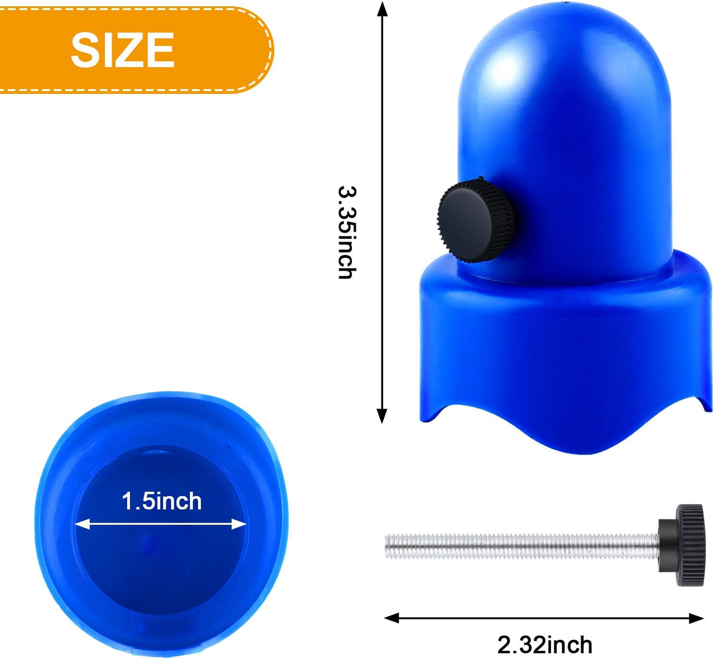 synoratory 1.5”Diameter Trampoline Enclosure Pole Caps with Screw Thumb for Trampoline Net Hook, 8 Pieces Safety Trampoline Pole Caps Blue
