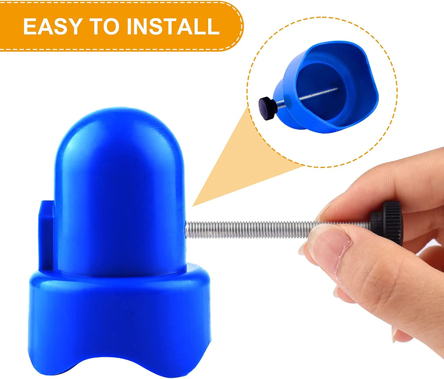 synoratory 1.5”Diameter Trampoline Enclosure Pole Caps with Screw Thumb for Trampoline Net Hook, 8 Pieces Safety Trampoline Pole Caps Blue
