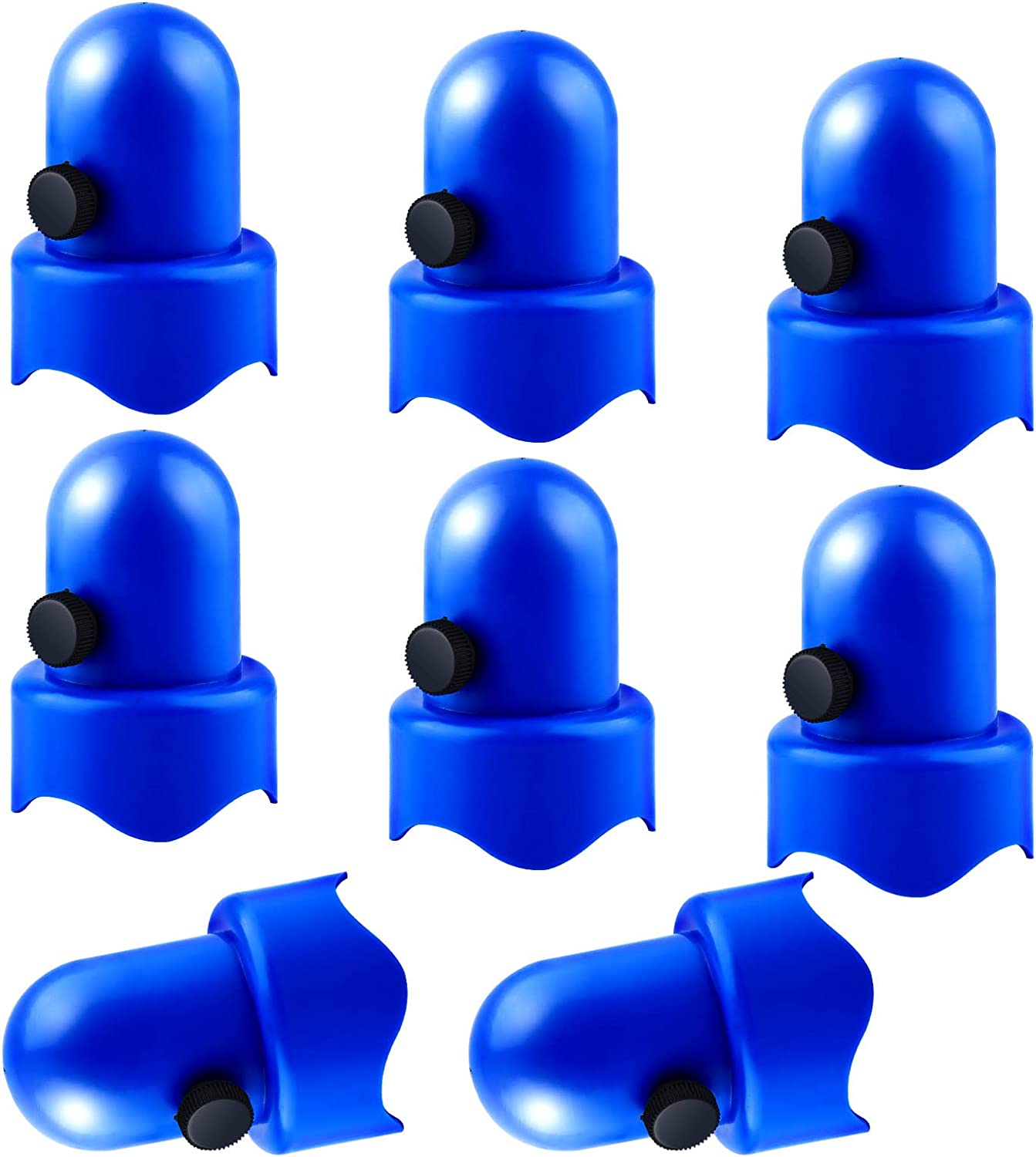 synoratory 1.5”Diameter Trampoline Enclosure Pole Caps with Screw Thumb for Trampoline Net Hook, 8 Pieces Safety Trampoline Pole Caps Blue