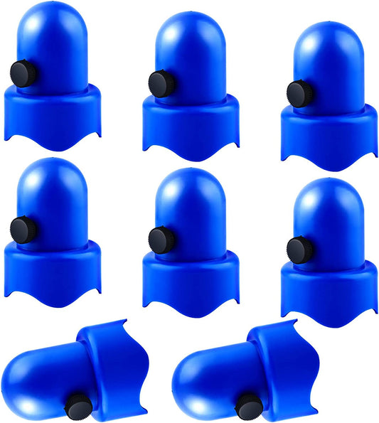 synoratory 1.5”Diameter Trampoline Enclosure Pole Caps with Screw Thumb for Trampoline Net Hook, 8 Pieces Safety Trampoline Pole Caps Blue