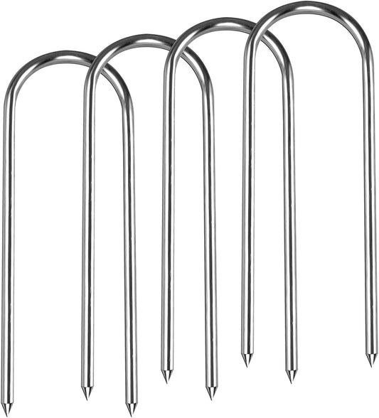 Trampolines Wind Stakes Heavy Duty U Type Sharp Ends Safety Ground Anchor Galvanized Steel for Soccer Goals, Camping Tents and Huge Garden Decoration