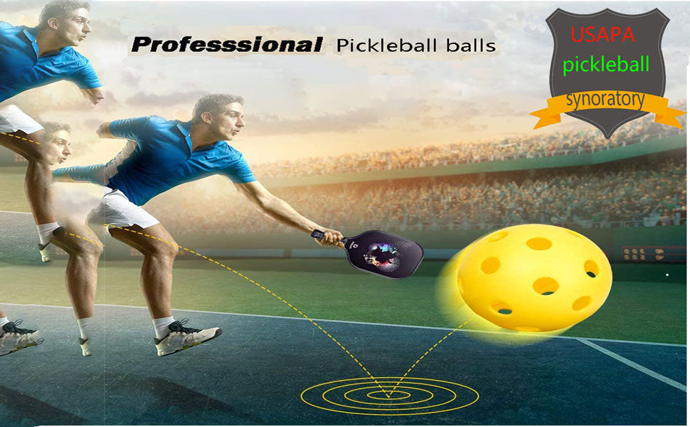 Outdoor and Indoor Pickleball,40 Holes Pickleball Balls,26 Holes Pickle Ball,Durable and High Elasticity Yellow Pickleball Balls for Tournament Play