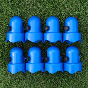synoratory 1.5”Diameter Trampoline Enclosure Pole Caps with Screw Thumb for Trampoline Net Hook, 8 Pieces Safety Trampoline Pole Caps Blue
