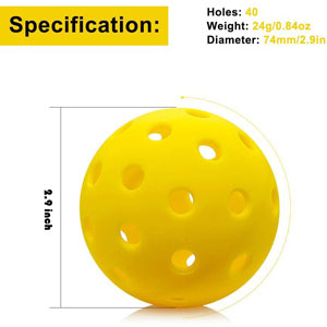 Outdoor and Indoor Pickleball,40 Holes Pickleball Balls,26 Holes Pickle Ball,Durable and High Elasticity Yellow Pickleball Balls for Tournament Play