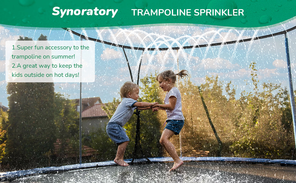Trampoline Sprinkler, 39.3FT Trampoline Water Sprinkler for Kids, Summer Toys Outdoor Water Toys Sprinkler for Kids, Fun Summer Backyard Waterpark Sprinklers Toys for Boys Girls Trampoline Accessories