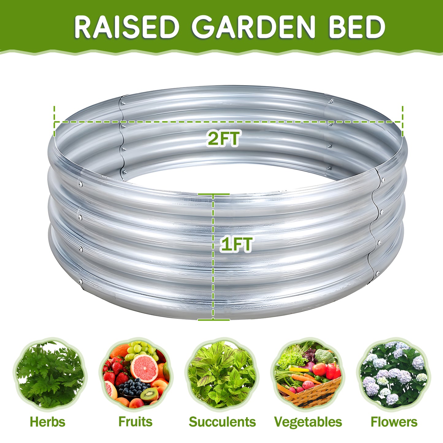 Synoratory Raised Garden Bed, 2x2x1ft Outdoor Raised Beds Kit for Planting Plants
