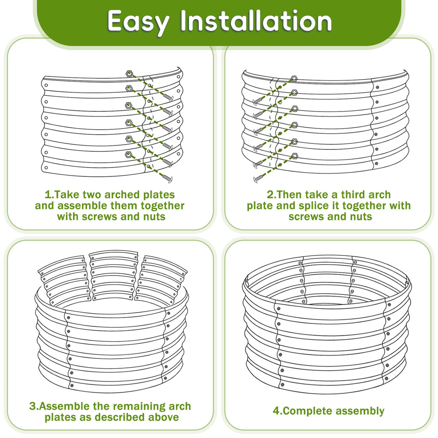 Synoratory Raised Garden Bed, 2x2x1ft Outdoor Raised Beds Kit for Planting Plants