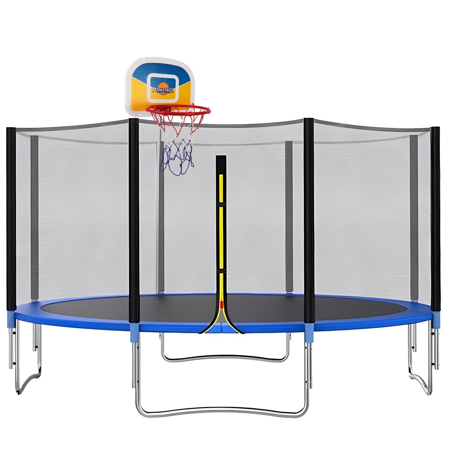 Trampoline Basketball Hoop,Mini Basketball and Pump Straight Pipe Trampoline Basketball Attachment Hoop diameter 9inch