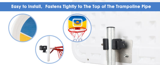 Trampoline Basketball Hoop, Teenager Basketball Hoop for Trampoline with Pump and 2 Mini Ball, Fit for Straight Pole