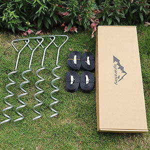 synoratory Heavy Duty Trampoline Stakes Anchors High Wind,Galvanized Steel Trampoline Anchors Kit for 15ft,14ft,12ft,10ftTrampoline,15.8inch Ground Anchors Trampoline Accessories