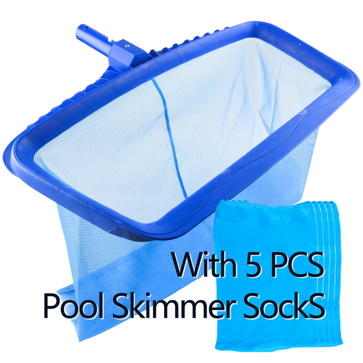 synoratory Pool Net Plastic Pool Skimmer Net with 5 Pcs Pool Skimmer Socks,Easy to cleaning