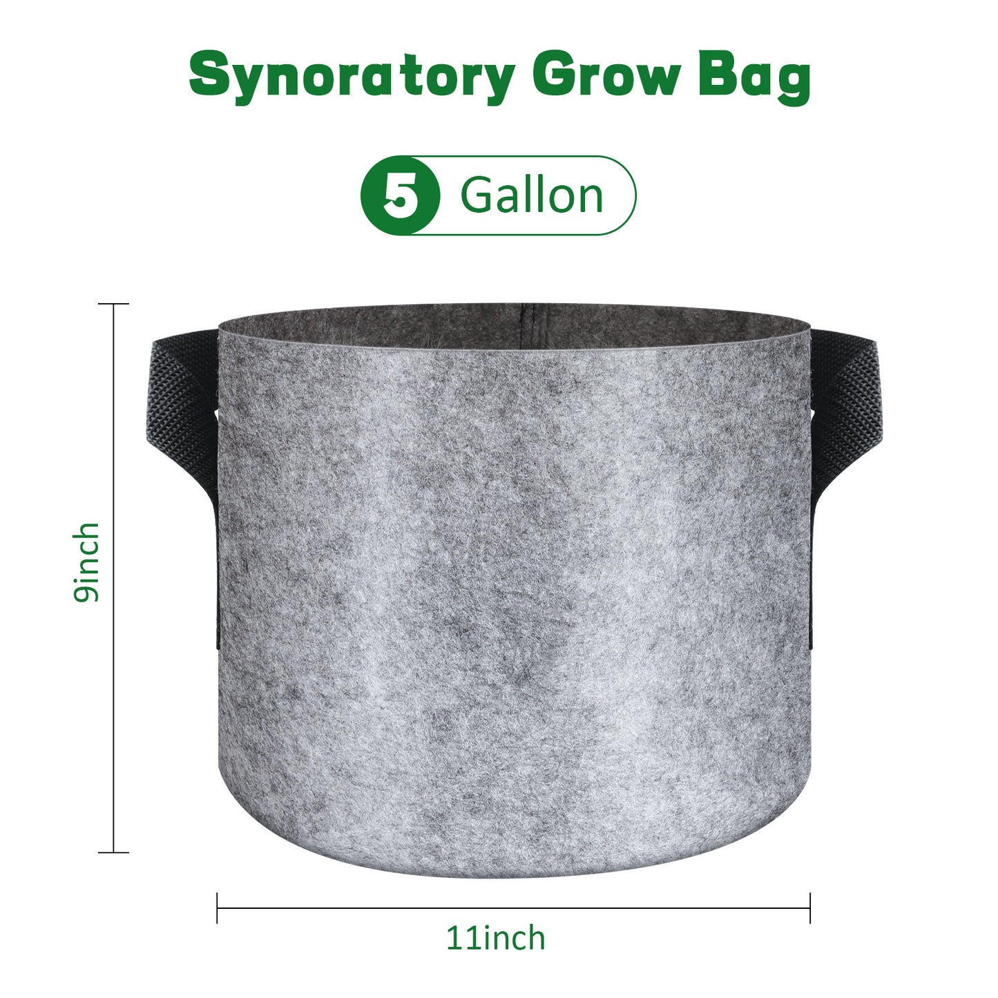 Grow Bags 5 Pcs - 5 Gallon Grow Bags Heavy Duty Non-Woven Fabric Pots with Handles Plant Grow Bags Perfect for Potato, Strawberry, Chili,Carrot, Radish, Peanut and Other Vegetables