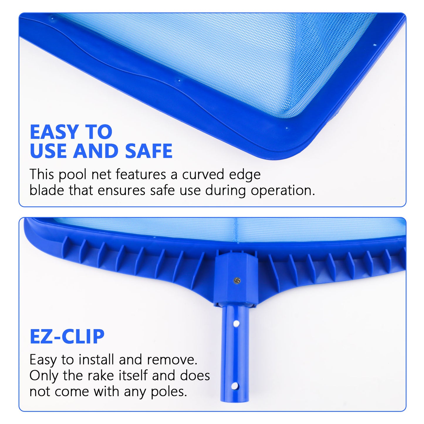 synoratory Pool Net Plastic Pool Skimmer Net with 5 Pcs Pool Skimmer Socks,Easy to cleaning