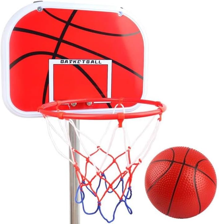 Trampoline Basketball Hoop, Kids Basketball Hoop for Trampoline with Pump and 1 Mini Ball, Sturdy for Toddlers and Children, Fit for Straight Pole