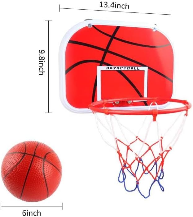 Trampoline Basketball Hoop, Kids Basketball Hoop for Trampoline with Pump and 1 Mini Ball, Sturdy for Toddlers and Children, Fit for Straight Pole
