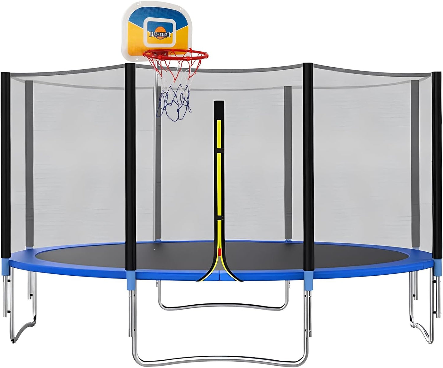 Trampoline Basketball Hoop, Teenager Basketball Hoop for Trampoline with Pump and 2 Mini Ball, Fit for Straight Pole