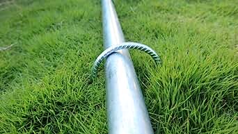 Trampoline Stakes Anchors High Wind Heavy Duty Trampoline Anchor Kit U Type Sharp Ends Safety Ground Anchor Galvanized Steel for Soccer Goals, Camping Tents and Huge Garden Decoration (8Pcs, Silver)