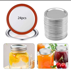 2.75inch Regular Mouth Canning Lids and Sealing Band,Mason Jar Lids for Ball,Kerr Jars,Split-type Lids Leak Proof Stainless Steel Lids for Canning (2.75inch canning lids and bands 24pack)