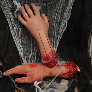 Body Parts Halloween Hands Decorations Fake Hand Halloween Bloody Dead Props Haunted House, Halloween Props for Halloween Party and Cosplay,Realistic Scary Halloween Decorations