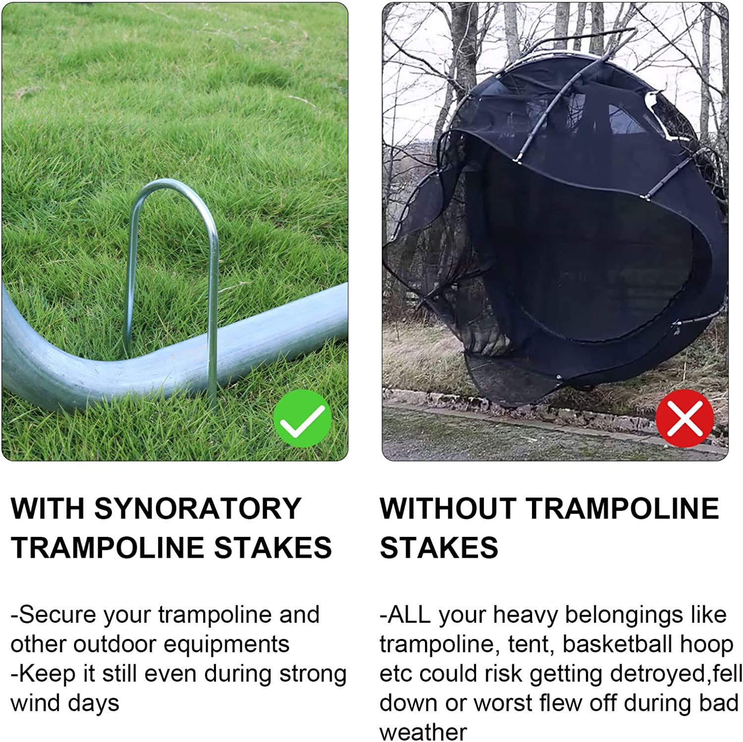 Trampolines Wind Stakes Heavy Duty U Type Sharp Ends Safety Ground