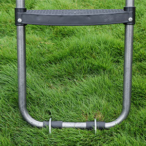Universal Trampoline Ladder 2 Steps for Trampoline, Rust-Resistant Steel Ladder with Wide Skid-Proof Steps, 41inch Length Trampoline Accessories(inlude 2 Trampoline Stake+Phillips Screwdriver